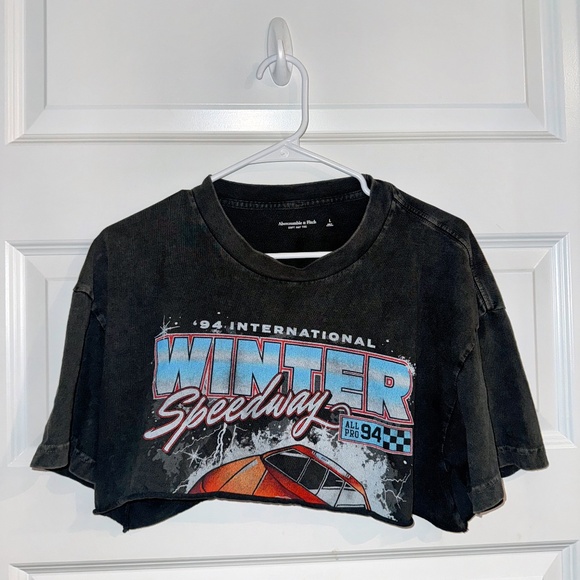 Abercrombie & Fitch Tops - Abercrombie Speedway Race Car Cropped Shirt Size Large